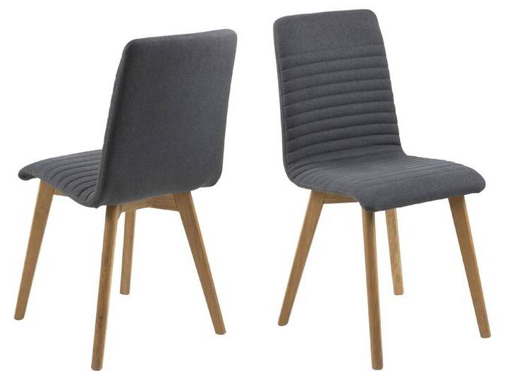 ACTONA GROUP Esszimmerstuhl (2er-Set) in Grau, Stoff - 42x90x43cm (BxHxT) (2er-Set), grau von ACTONA-GROUP