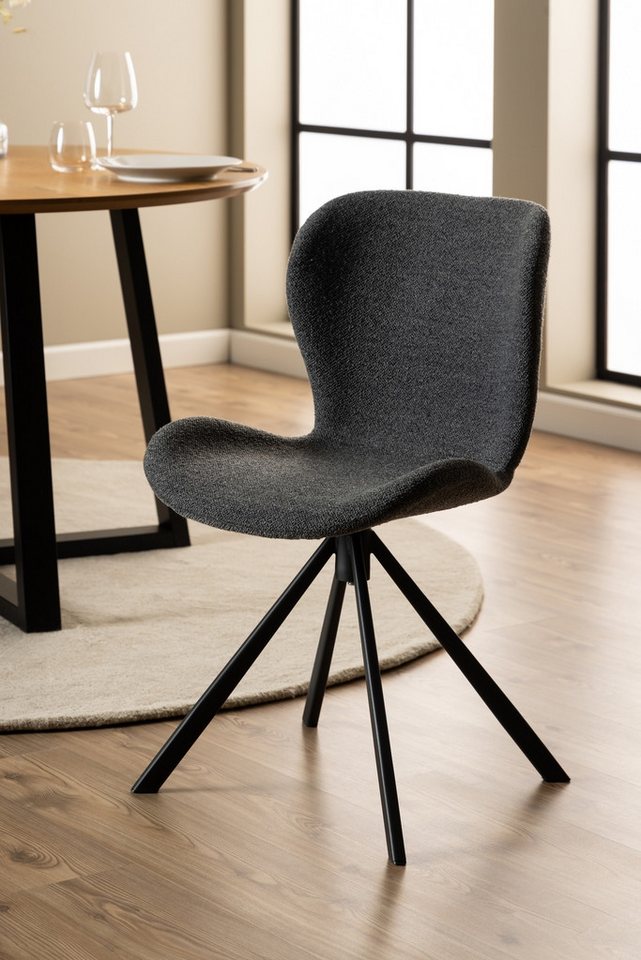 ACTONA GROUP Esszimmerstuhl (2er-Set) in Grau, Stoff - 46,5x81x53cm (BxHxT) (2er-Set) von ACTONA GROUP