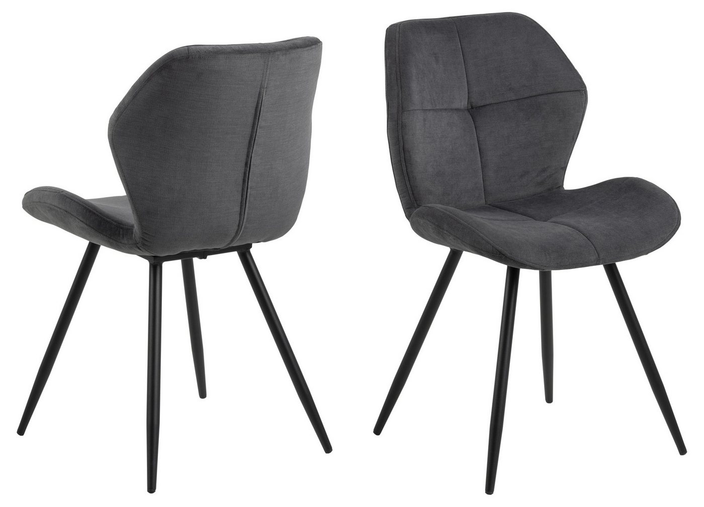 ACTONA GROUP Esszimmerstuhl (2er-Set) in anthrazit - 48x82,5x55 (BxHxT) (2er-Set) von ACTONA GROUP