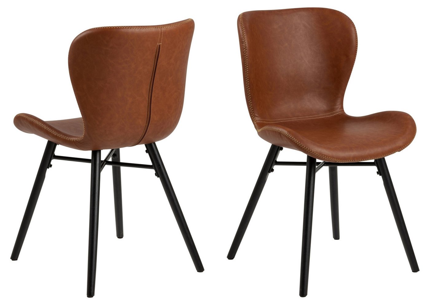 ACTONA GROUP Esszimmerstuhl (2er-Set) in cognac - 47x82,5x53 (BxHxT) (2er-Set) von ACTONA GROUP