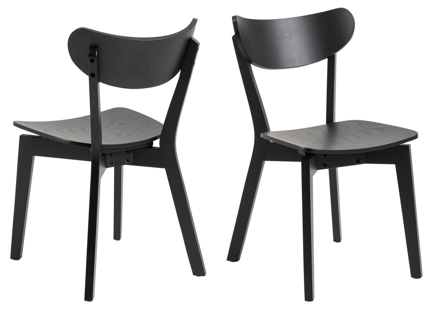 ACTONA GROUP Esszimmerstuhl (2er-Set) in schwarz, Holz - 45x79,5x55cm (BxHxT) (2er-Set) von ACTONA GROUP