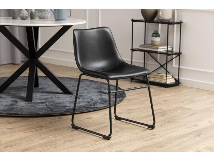 ACTONA GROUP Esszimmerstuhl (2er-Set) in schwarz, PU - 48x78,5x56cm (BxHxT) (2er-Set), schwarz von ACTONA-GROUP