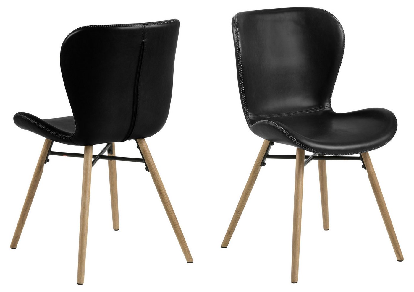ACTONA GROUP Esszimmerstuhl (2er-Set) in schwarz - 47x82,5x53 (BxHxT) (2er-Set) von ACTONA GROUP
