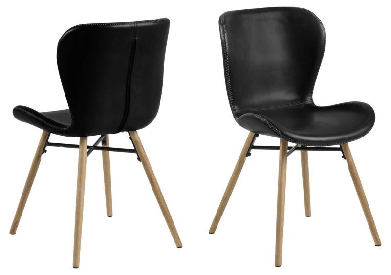 ACTONA GROUP Esszimmerstuhl (2er-Set) in schwarz - 47x82,5x53 (BxHxT) (2er-Set) von ACTONA GROUP