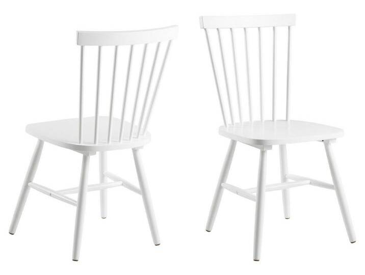 ACTONA GROUP Esszimmerstuhl (2er-Set) in weiss, Rubberwood - 50,5x86x49,5cm (BxHxT) (2er-Set), weiß von ACTONA-GROUP