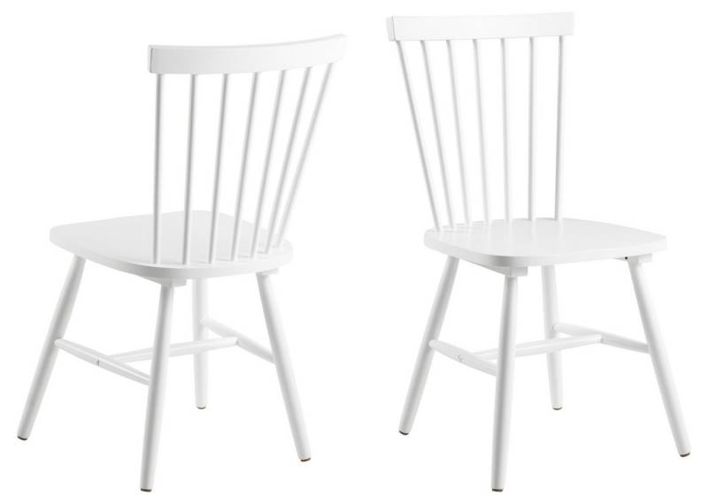 ACTONA GROUP Esszimmerstuhl (2er-Set) in weiss, Rubberwood - 50,5x86x49,5cm (BxHxT) (2er-Set) von ACTONA GROUP
