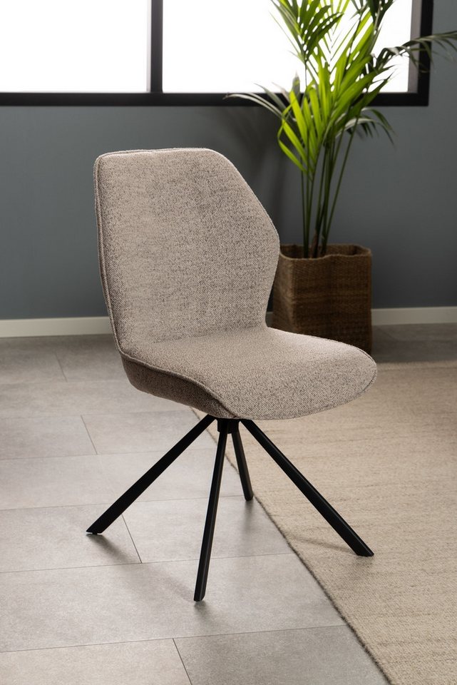 ACTONA GROUP Esszimmerstuhl (2er-Set) mit Drehfunktion, in Beige, Stoff - 51x88,5x61,5cm (BxHxT) (2er-Set) von ACTONA GROUP