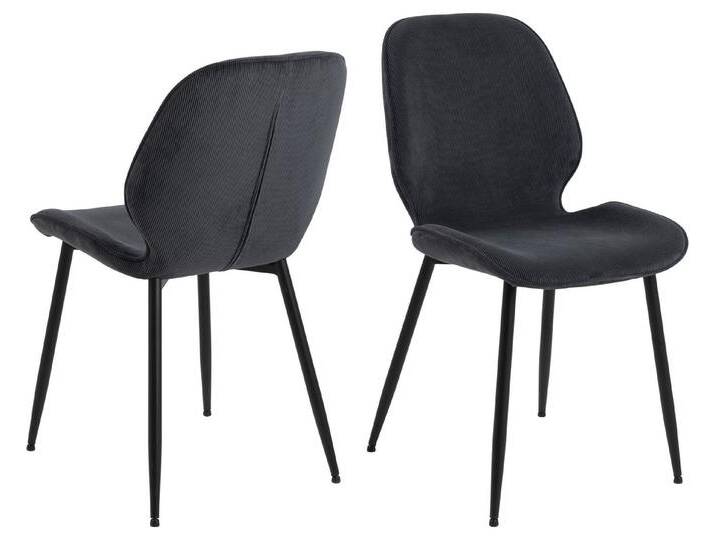 ACTONA GROUP Esszimmerstuhl (4er-Set) in Grau, Stoff, Stahl - 47,5x85x57,5cm (BxHxT) (4er-Set), grau von ACTONA-GROUP
