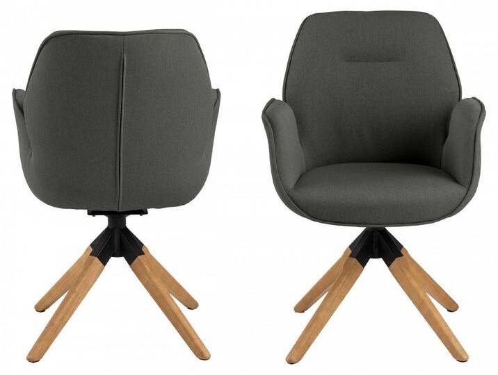 ACTONA GROUP Esszimmerstuhl Alma (1 St), mit eleganten Kedern, Drehstuhl mit Rückholfunktion, grau von ACTONA-GROUP