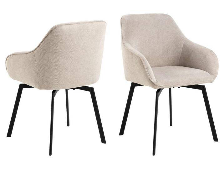 ACTONA GROUP Esszimmerstuhl Clara, Stuhl, Polsterstuhl, Armlehnenstuhl (2 St), mit Armlehnen, auto-Rückstellfunktion, Drehfunktion, 2er Set von ACTONA-GROUP