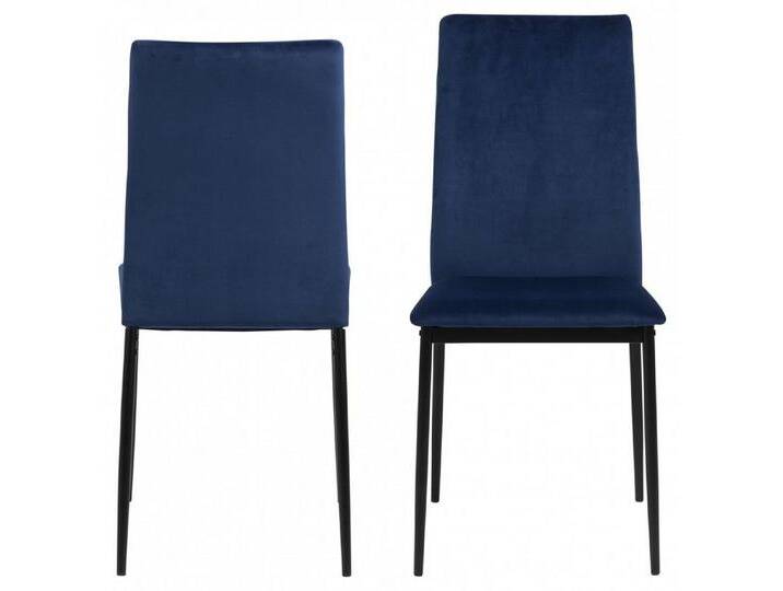 ACTONA GROUP Esszimmerstuhl Demina (Set, 4 St), in Samtvelours oder Kunstleder, blau, Stoff dunkelblau, Dunkelblau von ACTONA-GROUP