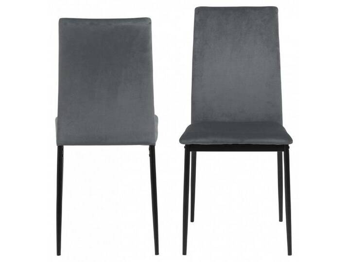ACTONA GROUP Esszimmerstuhl Demina (Set, 4 St), in Samtvelours oder Kunstleder, grau, Stoff dunkelgrau, Dunkelgrau von ACTONA-GROUP
