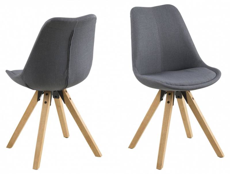 ACTONA GROUP Esszimmerstuhl Dian (Set, 2 St), Organisch geformter Sitz mit Kissen. Beine aus Massivholz Gummibaum von ACTONA GROUP