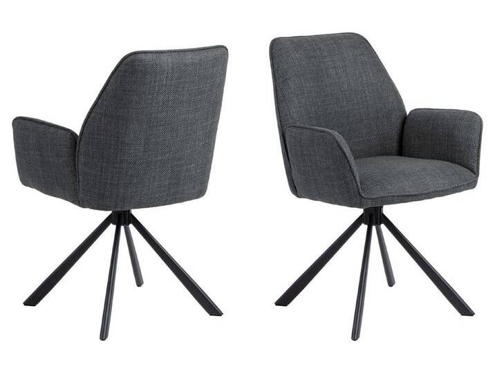 ACTONA GROUP Esszimmerstuhl Glenda, gepolsterter komfortabel Stuhl mit Armlehnen, drehbar, 2er-Set, gepolstert, mit Armlehne, schwarze Stahlbeine, drehbar, 2er-Set ACTONA GROUP Esszimmerstuhl Glenda, gepolsterter komfortabel Stuhl mit Armlehnen, drehbar, 2er-Set, gepolstert, mit Armlehne, schwarze Stahlbeine, drehbar, 2er-Set von ACTONA-GROUP