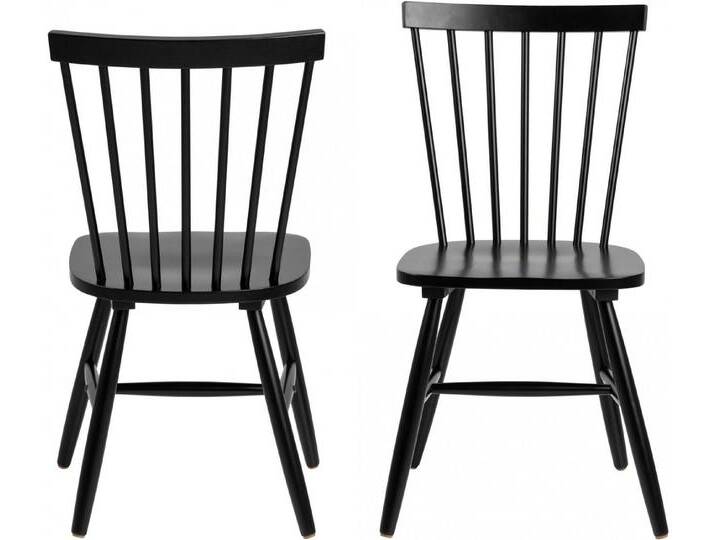ACTONA GROUP Esszimmerstuhl Riano, Küchenstühle in Birke massiv, schwarz lackiert (2er Set), schwarz von ACTONA-GROUP