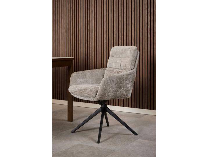 ACTONA GROUP Esszimmerstuhl Roger, Polsterstuhl, Stuhl, 2er-Set (Set, 2 St), grauer Stoff, Armlehnen, Polsterung, Dreh- & Kippfunktion, FSC™ von ACTONA-GROUP