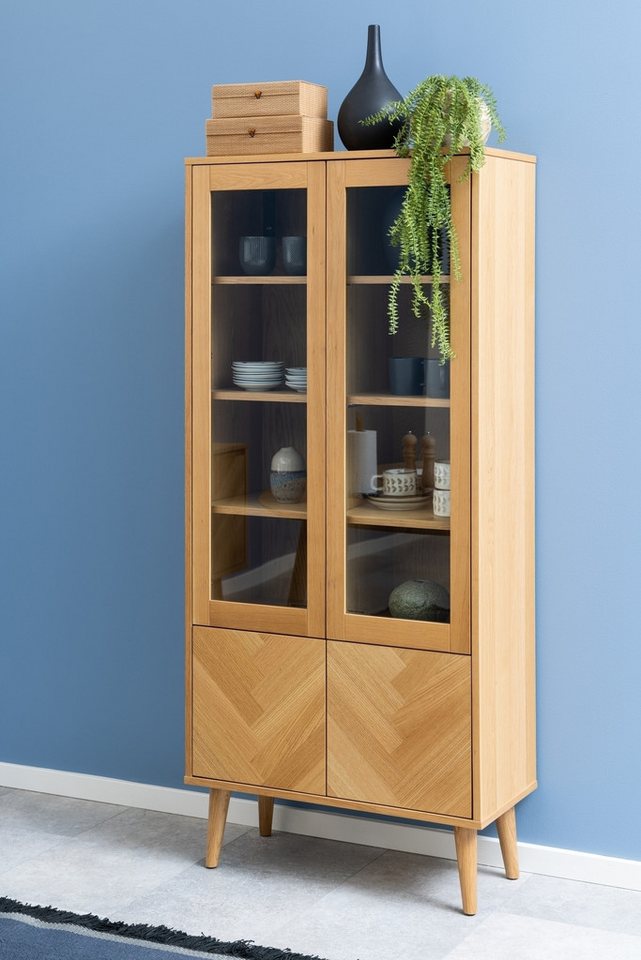 ACTONA GROUP Glasvitrine in Eiche, MDF - 80x178x37cm (BxHxT) von ACTONA GROUP