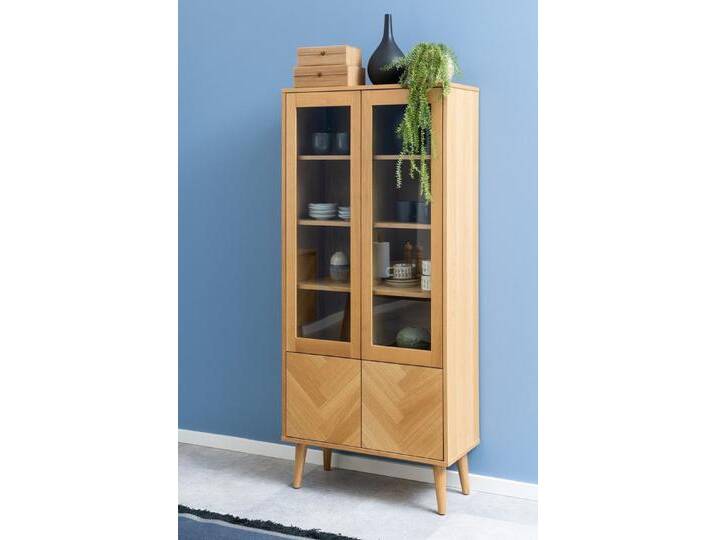 ACTONA GROUP Glasvitrine in Eiche, MDF - 80x178x37cm (BxHxT) von ACTONA-GROUP