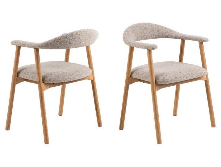 ACTONA GROUP Holzstuhl (2er-Set) in Beige, Stoff, Massivholz - 56x75,5x54cm (BxHxT) (2er-Set), beige von ACTONA-GROUP