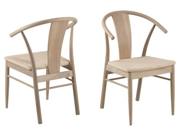 ACTONA GROUP Holzstuhl (2er-Set) in Eiche weiss pigmentiert - 54x83x54 (BxHxT) (2er-Set) von ACTONA-GROUP