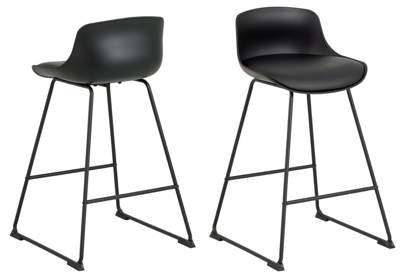 ACTONA GROUP Kufenstuhl (2er-Set) in schwarz, Polyurethan, Stahl - 50x84x49cm (BxHxT) (2er-Set) von ACTONA GROUP