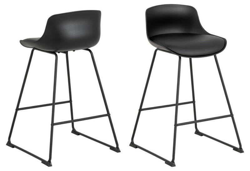 ACTONA GROUP Kufenstuhl (2er-Set) in schwarz, Polyurethan, Stahl - 50x84x49cm (BxHxT) (2er-Set) von ACTONA GROUP