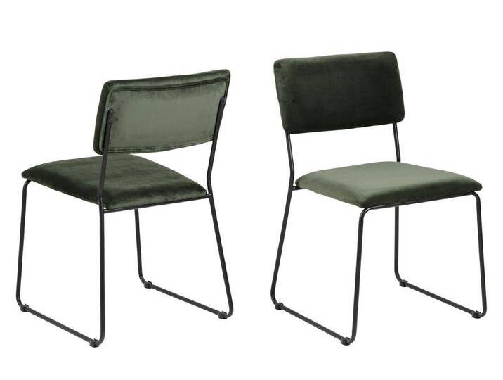 ACTONA GROUP Kufenstuhl (2er-Set) in waldgrün - 50x80x53,5 (BxHxT) (2er-Set), grün von ACTONA-GROUP