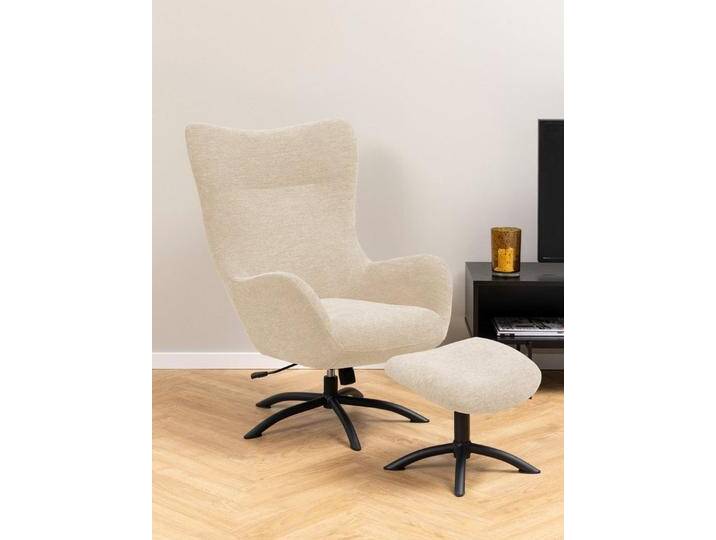 ACTONA GROUP Loungesessel Tina (2-St), mit Fußhocker, Dreh- und Kippfunktion für besonders bequemes Sitzen, beige, creme von ACTONA-GROUP