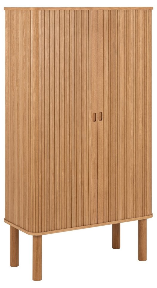 ACTONA GROUP Mehrzweckschrank mit Lamellenfront in Eiche furniert, MDF - 80x145x40cm (BxHxT) von ACTONA GROUP