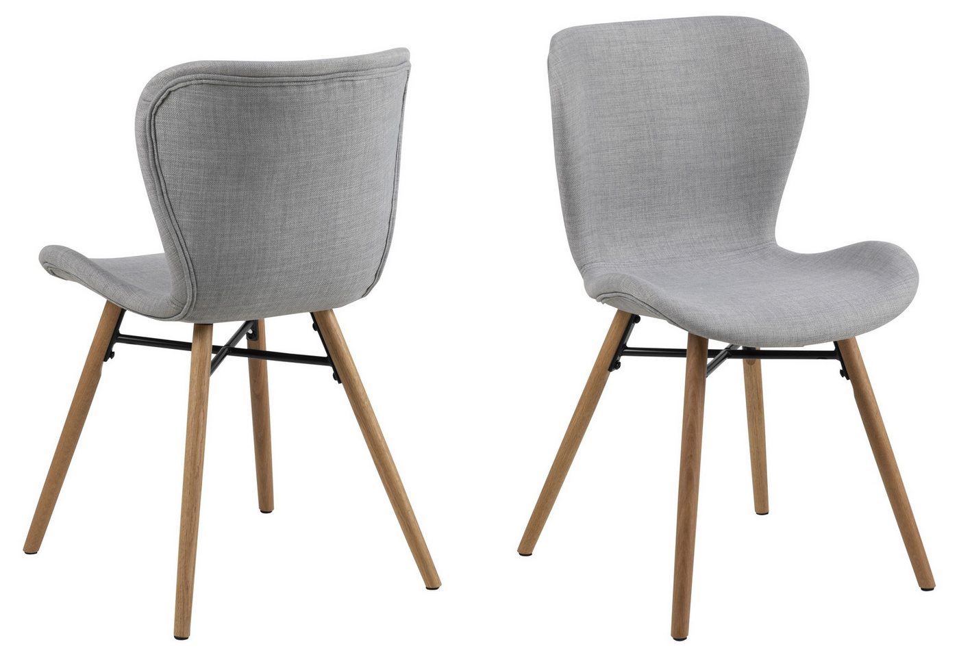 ACTONA GROUP Polsterstuhl (2er-Set) in Grau, Polyester - 47x82,5x53cm (BxHxT) (2er-Set) von ACTONA GROUP