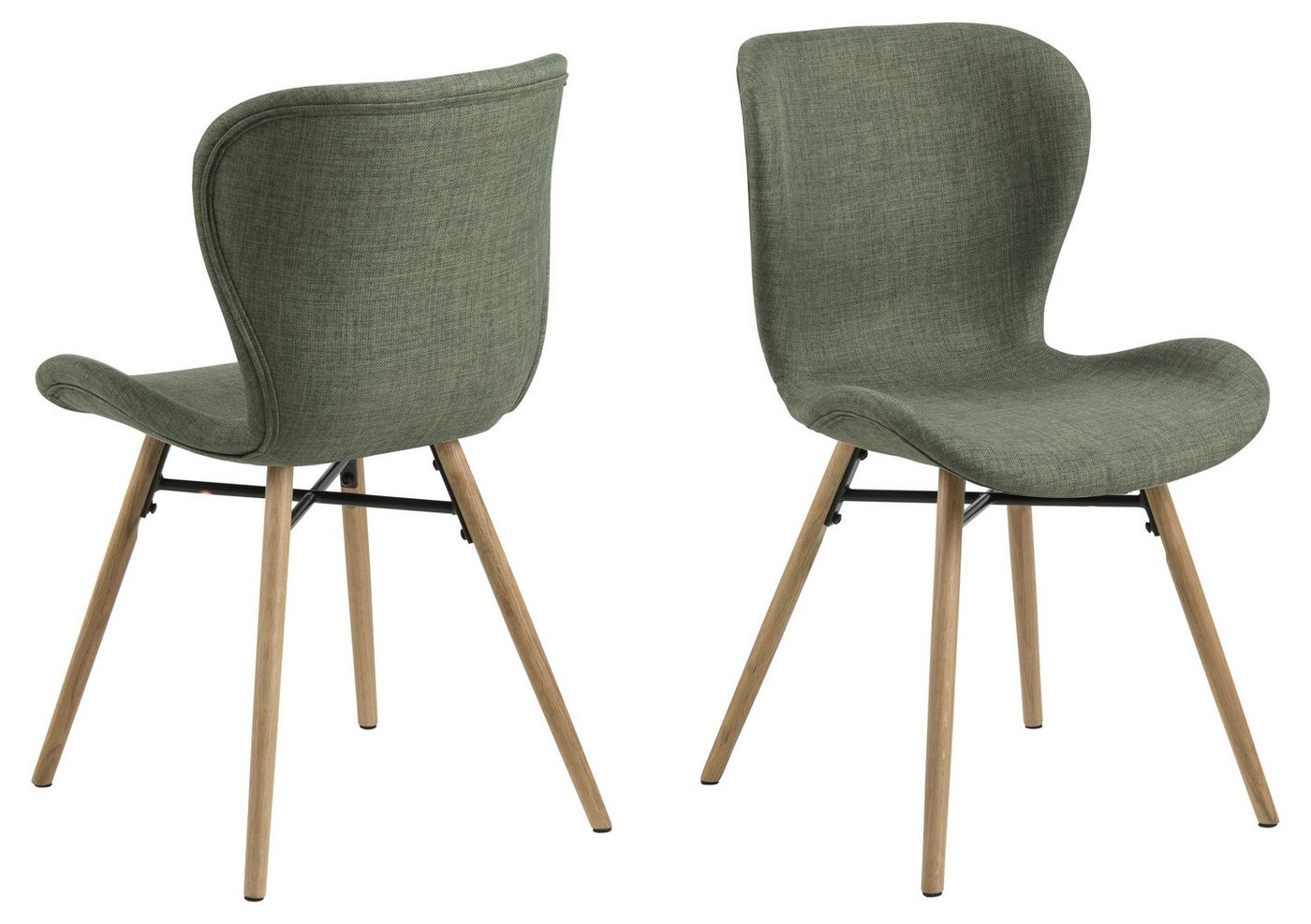 ACTONA GROUP Polsterstuhl (2er-Set) in Grün, Polyester - 47x82,5x53cm (BxHxT) (2er-Set) von ACTONA GROUP
