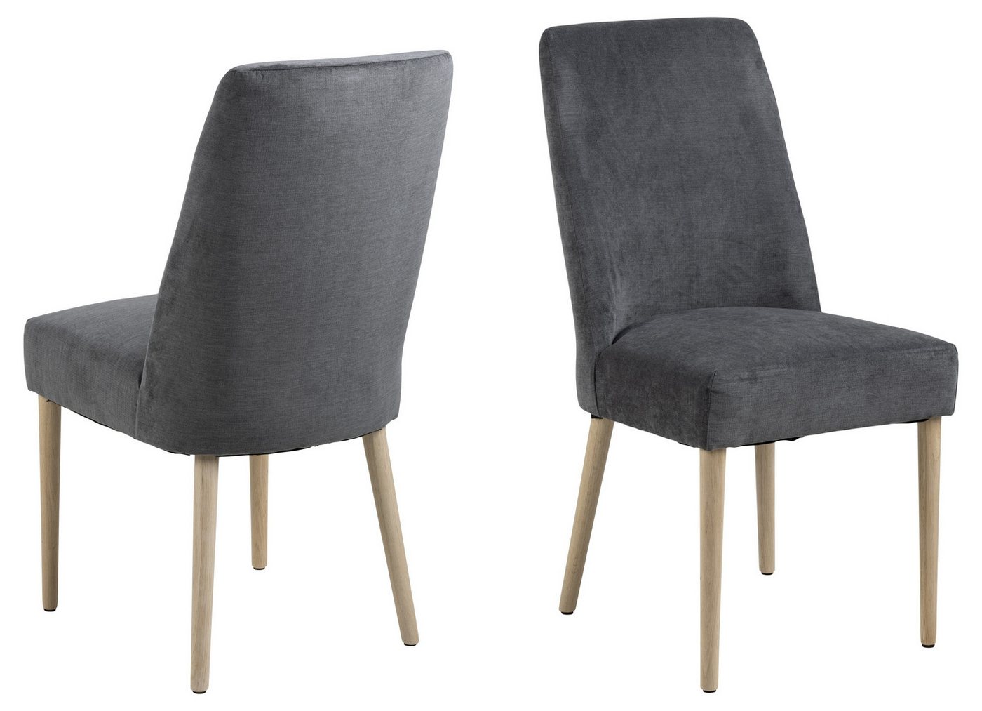 ACTONA GROUP Polsterstuhl (2er-Set) in anthrazit, Polyester - 47,5x95,5x63,5 (BxHxT) (2er-Set) von ACTONA GROUP