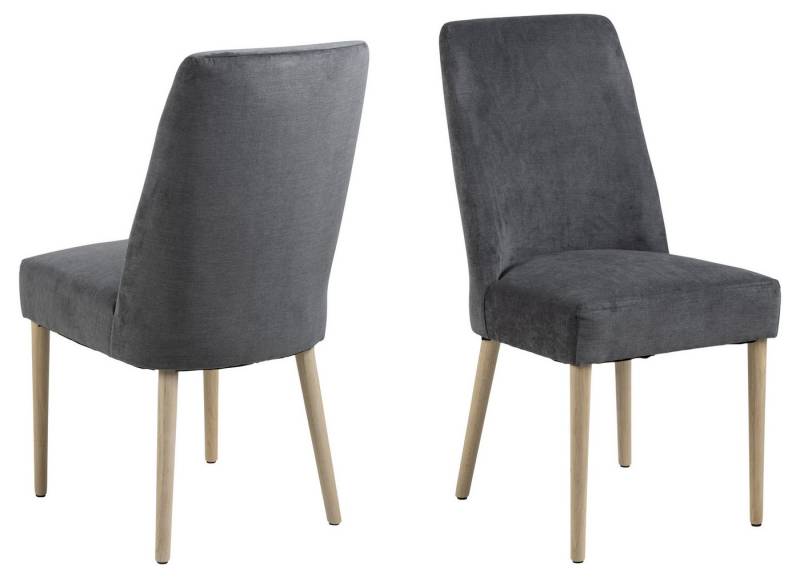 ACTONA GROUP Polsterstuhl (2er-Set) in anthrazit, Polyester - 47,5x95,5x63,5 (BxHxT) (2er-Set) von ACTONA GROUP