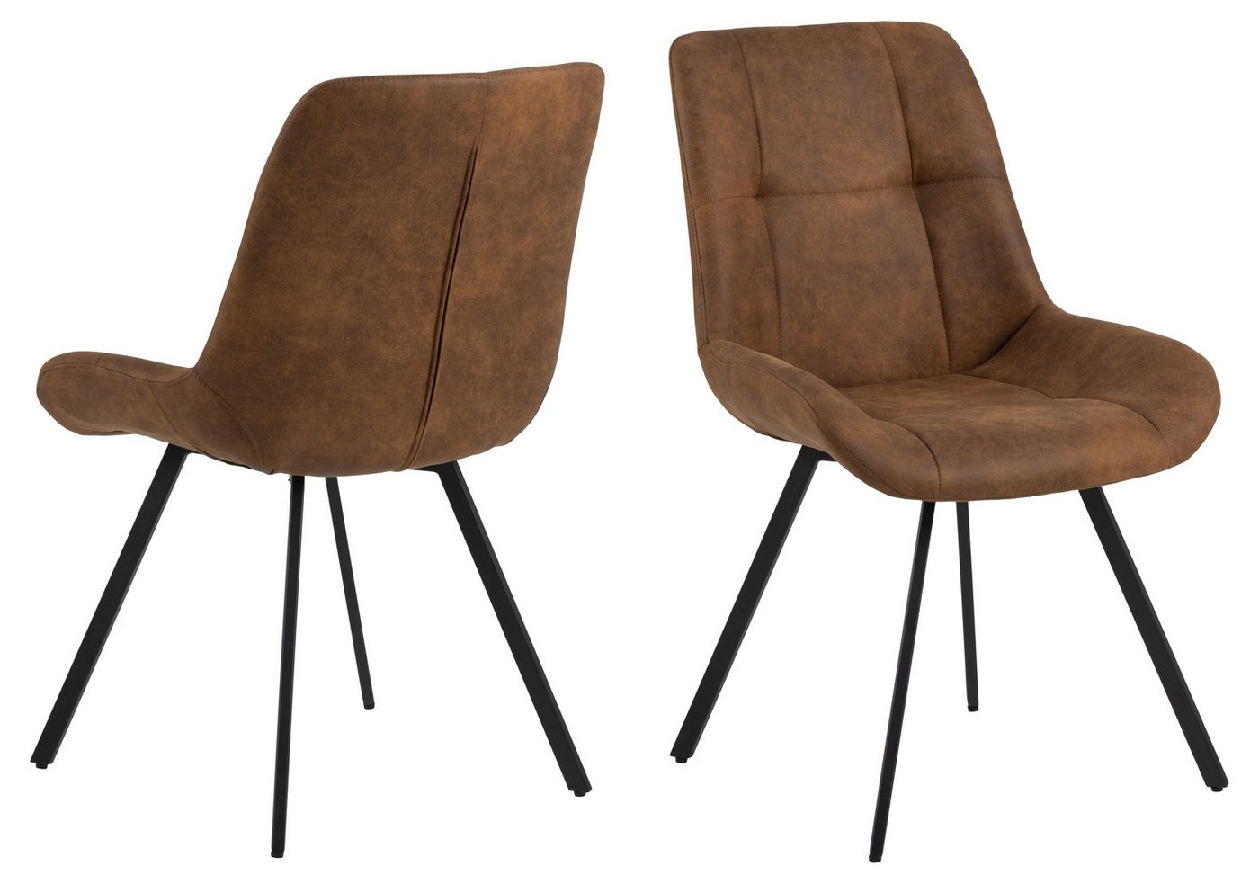 ACTONA GROUP Polsterstuhl (2er-Set) in camel, Polyester, Stahl - 54x88x58,5 (BxHxT) (2er-Set) von ACTONA GROUP