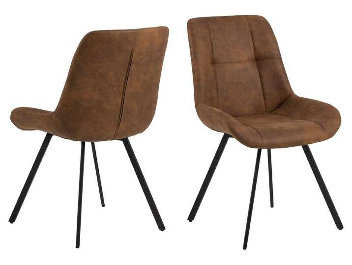ACTONA GROUP Polsterstuhl (2er-Set) in camel, Polyester, Stahl - 54x88x58,5 (BxHxT) (2er-Set) von ACTONA-GROUP