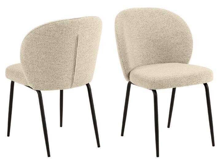 ACTONA GROUP Polsterstuhl (2er-Set) in creme, Stoff, Stahl - 52x82x57,5cm (BxHxT) (2er-Set) von ACTONA-GROUP