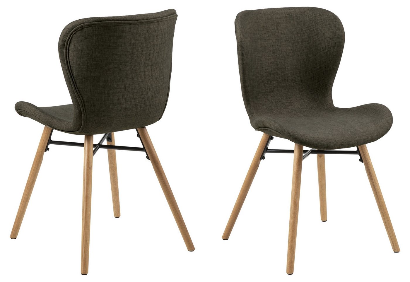 ACTONA GROUP Polsterstuhl (2er-Set) in khaki, Polyester - 47x82,5x53cm (BxHxT) (2er-Set) von ACTONA GROUP