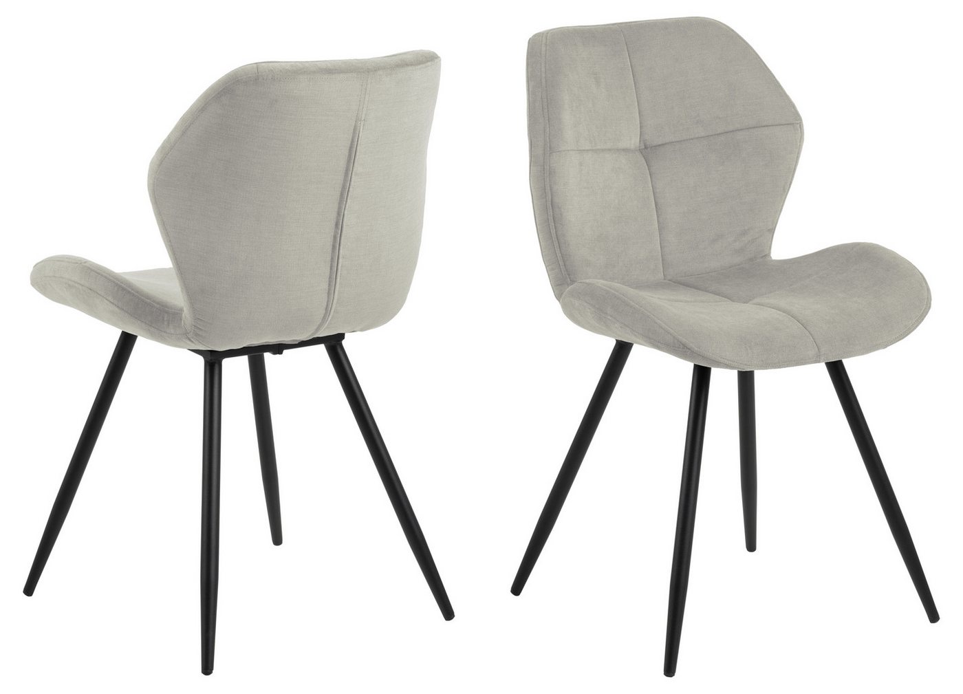 ACTONA GROUP Polsterstuhl (2er-Set) in sand, Polyester, Stahl - 48x82,5x55cm (BxHxT) (2er-Set) von ACTONA GROUP