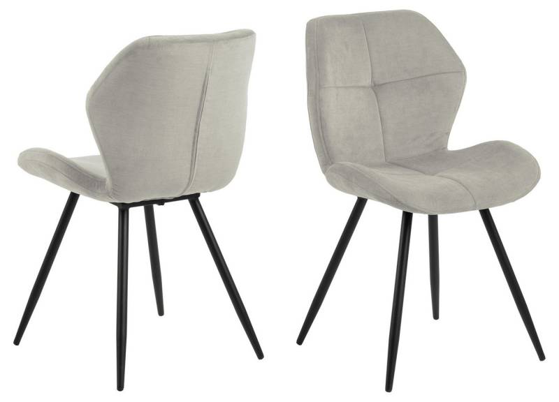 ACTONA GROUP Polsterstuhl (2er-Set) in sand, Polyester, Stahl - 48x82,5x55cm (BxHxT) (2er-Set) von ACTONA GROUP