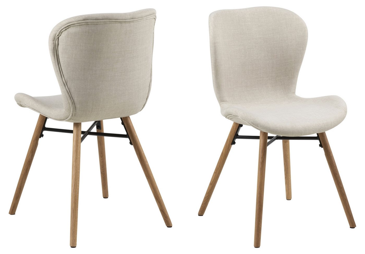ACTONA GROUP Polsterstuhl (2er-Set) in sand, Polyester - 47x82,5x53cm (BxHxT) (2er-Set) von ACTONA GROUP