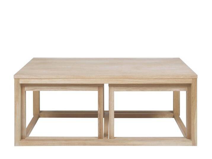 ACTONA GROUP Satztisch (3-teilig) in Eiche weiss pigmentiert - 120x50x60cm (BxHxT) (3-teilig, Maße der einzelnen Tische: 120x60x50 cm, 56x51,5x44 cm von ACTONA-GROUP