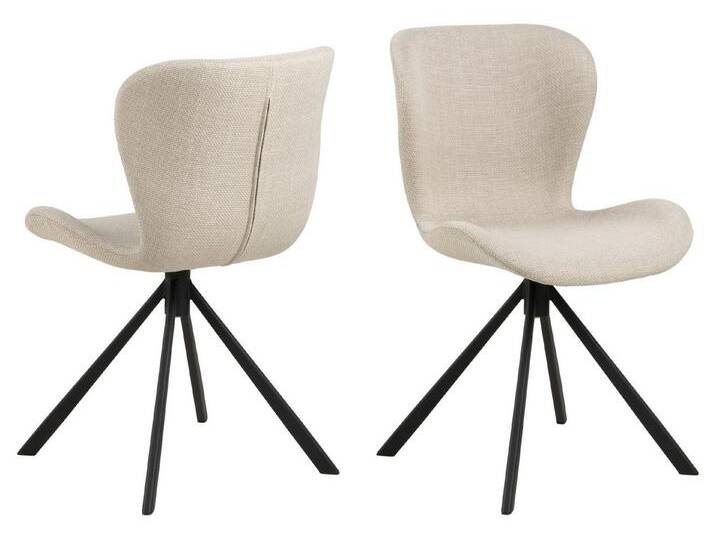 ACTONA GROUP Schalenstuhl (2er-Set) in Beige - 46,5x81x53 (BxHxT) (2er-Set), beige von ACTONA-GROUP