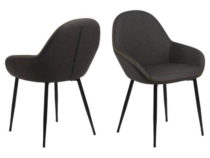ACTONA GROUP Schalenstuhl (2er-Set) in Grau, Polyurethan, Stahl - 60x85x57,5 (BxHxT) (2er-Set), grau von ACTONA-GROUP