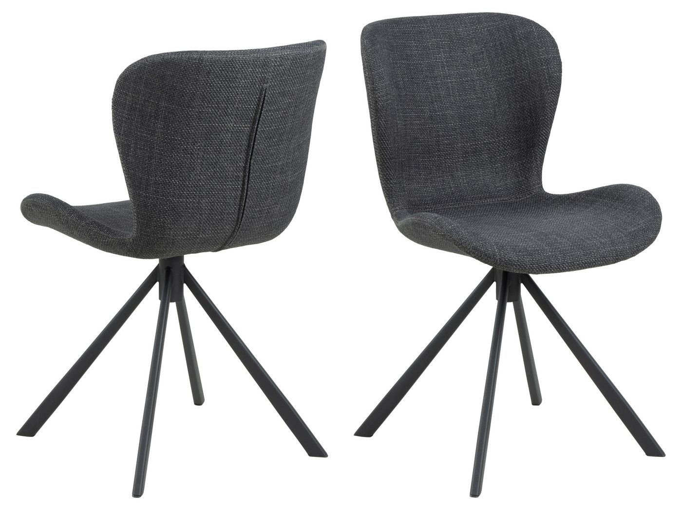 ACTONA GROUP Schalenstuhl (2er-Set) in Grau - 46,5x81x53 (BxHxT) (2er-Set) von ACTONA GROUP