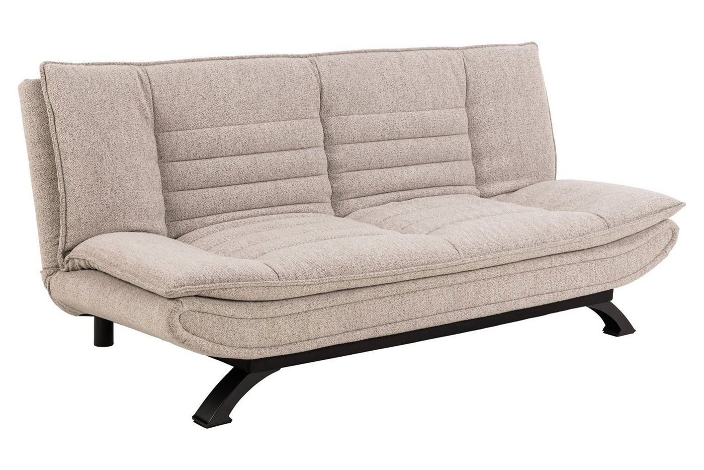 ACTONA GROUP Schlafsofa FAITH, B 196 cm x T 98 cm, Beige, Schwarz, Webstoffbezug, Schlaffunktion, abnehmbarer Topper von ACTONA GROUP