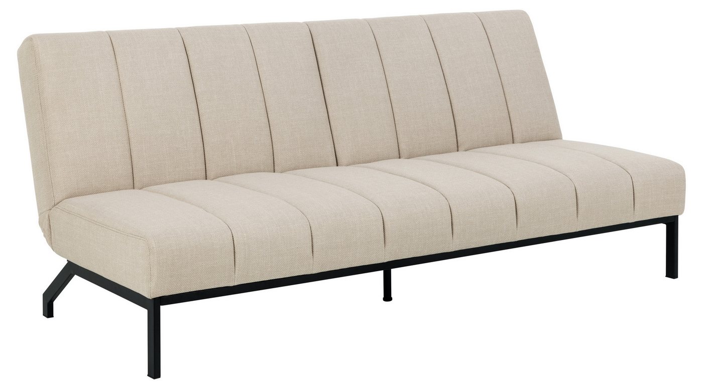 ACTONA GROUP Schlafsofa klappbar, in Stoff Beige, Stahlgestell - 198x87x95cm (BxHxT) von ACTONA GROUP