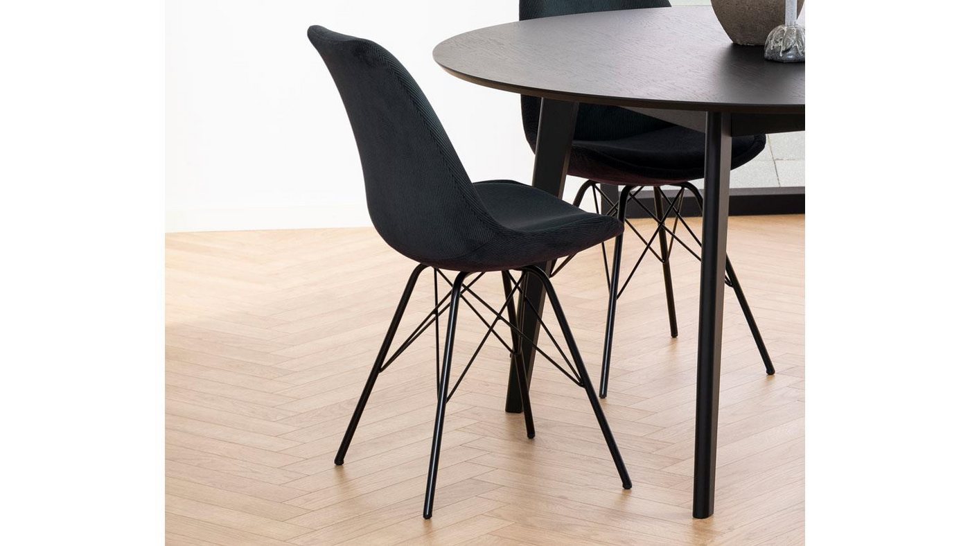 ACTONA GROUP Stuhl 2er-Set Esszimmerstuhl Eris Cord Stoff anthrazit Metall schwarz ACTONA GROUP Stuhl 2er-Set Esszimmerstuhl Eris Cord Stoff anthrazit Metall schwarz von ACTONA GROUP