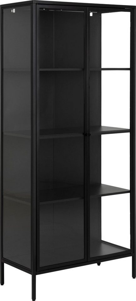 ACTONA GROUP Vitrine New York schwarzes Metall, mit Glastüren und 4 Fächern, Höhe 180cm von ACTONA GROUP