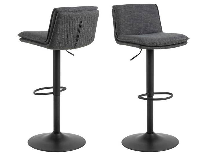 Barhocker ACTONA GROUP Flynn , grau (dunkelgrau), B:44cm H:107cm T:53cm, Hocker, Barhocker, Basel dunkelgrau, Trompete Gestell, 2 stk von ACTONA-GROUP