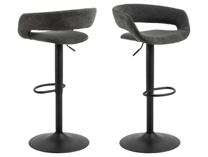 Barhocker ACTONA GROUP Grace , grau (dunkelgrau), B:54,5cm H:101cm T:48,5cm, Hocker, Barhocker, Apia sand, Trompete Gestell, mit drehfunktion, 2 stk von ACTONA-GROUP